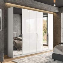 Guarda Roupa Casal 6 Portas e 4 Gavetas Com Espelho 240848 Linha Porto Politorno Móveis