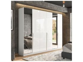 Guarda Roupa Casal 6 Portas e 4 Gavetas Com Espelho 240848 Linha Porto Politorno Móveis