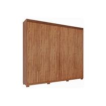 Guarda Roupa Casal 6 Portas e 5 Gavetas c/ 1 Espelho Interno e Pés Aurora Cinamomo - Panan