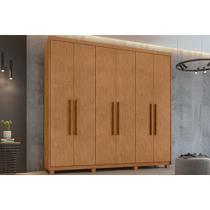 Guarda Roupa Casal 6 Portas e 5 Gavetas c/ Pés Áries Amêndoa - Lopas Guarda Roupa Casal 6 Portas e 5 Gavetas c/ Pés Áries Amêndoa - Lopas