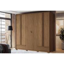 Guarda Roupa Casal 6 Portas e 5 Gavetas c/ Pés Democrata Jatoba - Santos Andirá Guarda Roupa Casal 6 Portas e 5 Gavetas c/ Pés Democrata Jatoba - Santos Andirá