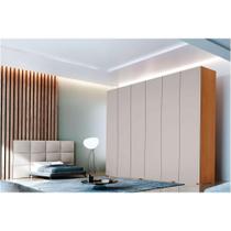 Guarda Roupa Casal 6 Portas e 6 Gavetas c/ Pés Horizon Naturale/Off White - Rufato Guarda Roupa Casal 6 Portas e 6 Gavetas c/ Pés Horizon Naturale/Off White - Rufato