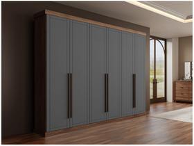 Guarda Roupa Casal 6 Portas e 6 Gavetas Capri 1159 Freijo c/ Cinza Titanio - Carraro