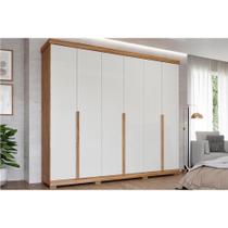 Guarda Roupa Casal 6 Portas e 6 Gavetas Guarapari Cinamomo/Off White - Panan