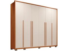 Guarda Roupa Casal 6 Portas e 6 Gavetas Milanus Freijo/Off White - Caemmun