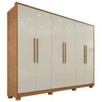 Guarda-Roupa Casal 6 Portas e 6 Gavetas Premium Cinamomo/Off