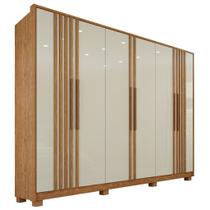 Guarda-Roupa Casal 6 Portas e 6 Gavetas Titanium Ripado Cinamomo/Off