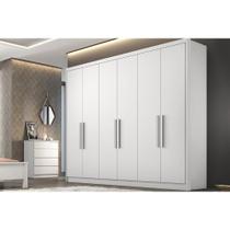 Guarda Roupa Casal 6 Portas e 8 Gavetas Rizon/Linea Branco - Novo Horizonte