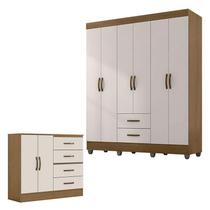 Guarda Roupa Casal 6 Portas e Cômoda 4 Gavetas 2 Portas Lite Nature Off White Móveis Leão Guarda Roupa Casal 6 Portas e Cômoda 4 Gavetas 2 Portas Lite Nature Off White Móveis Leão