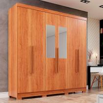 Guarda-roupa Casal 6 Portas Espelho 2 Gavetas Recife Sallêto Cinamomo
