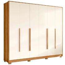 Guarda Roupa Casal 6 Portas Fascínio Com Pés e 6 Gavetas internas com corrediças telescópicas Guarda Roupa Casal 6 Portas Fascínio Com Pés e 6 Gavetas internas com corrediças telescópicas