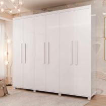 Guarda Roupa Casal 6 Portas Grande Branco Viena Fênix