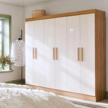 Guarda Roupa Casal 6 Portas Itália Cores Modernas Com 2 Gavetas Internas e Cabideiro - Maxi Do Brasil