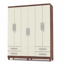 Guarda Roupa Casal 6 Portas Line 1006691 Imbuia Rustico Champanhe Vila Rica Guarda Roupa Casal 6 Portas Line 1006691 Imbuia Rustico Champanhe Vila Rica