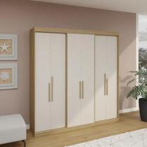 Guarda Roupa Casal 6 Portas PH1804 Herval 2 Gavetas Cabideiro Alumínio Prateleiras Roupeiro 217x206x47,5 cm