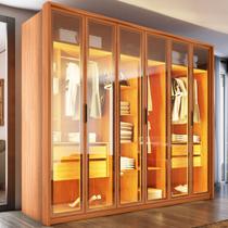 Guarda Roupa Casal 6 Portas Reflecta com Led 4 Gavetas 100% MDF Freijó New Reflex Guarda Roupa Casal 6 Portas Reflecta com Led 4 Gavetas 100% MDF Freijó New Reflex