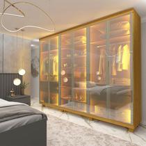 Guarda-roupa Casal 6 Portas Reflecta com Pés e Led Imperatriz 100% MDF Guarda-roupa Casal 6 Portas Reflecta com Pés e Led Imperatriz 100% MDF