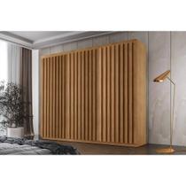 Guarda Roupa Casal 6 Portas Ripadas e 2 Gavetas Cairo Premium Naturale - Rufato