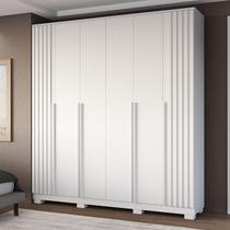 Guarda-roupa Casal 6 Portas Ripado 100% MDF 205cm Petunia Espresso Móveis Guarda-roupa Casal 6 Portas Ripado 100% MDF 205cm Petunia Espresso Móveis