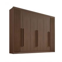 Guarda Roupa Casal 6 Portas Ripado 7 Gavetas Sem Pés Athos - D' Doro Cinamomo/ripado