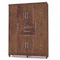 Guarda Roupa Casal 6 Portas Taurus 1002080 Imbuia Rustico Vila Rica