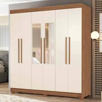 Guarda Roupa Casal 6 Portas Toledo Santos Andirá Jatobá e Areia