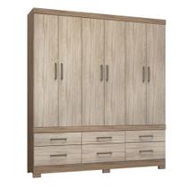 Guarda Roupa Casal 6 Portas Vêneto 66020 Nogal / Vanilla Touch Demóbile