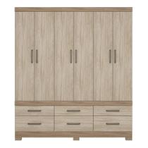 Guarda Roupa Casal 6 Portas Veneto Nogal Vanilla Touch Baby Home-Demóbile