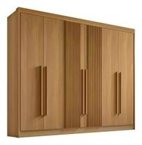 Guarda Roupa Casal 6 Pts Athos Ripado Cinamomo Mdf Ddoro