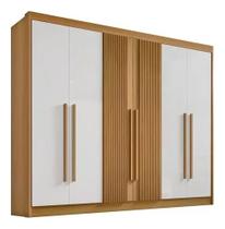 Guarda Roupa Casal 6 Pts Athos Ripado Cinamomo Off Mdf Ddoro