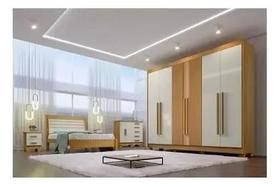 Guarda Roupa Casal 6 Pts Athos Ripado Cinamomo Off Mdf Ddoro DDoro Móveis Guarda Roupa Casal 6 Pts Athos Ripado Cinamomo Off Mdf Ddoro DDoro Móveis