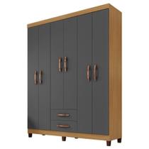 Guarda Roupa Casal 6p 2g Moden 150 Cm 3562 Carvalho