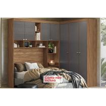 Guarda Roupa Casal 7 Portas e 4 Gavetas Lugano Jatoba/Grafitte - Santos Andirá Guarda Roupa Casal 7 Portas e 4 Gavetas Lugano Jatoba/Grafitte - Santos Andirá