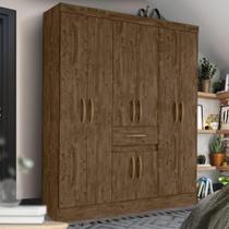 Guarda Roupa Casal 8 Portas 1 Gaveta 165 cm Castanho Wood