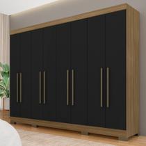Guarda Roupa Casal 8 Portas 2 Gav Natasha Boreal/preto - Móveis Arapongas Guarda Roupa Casal 8 Portas 2 Gav Natasha Boreal/preto - Móveis Arapongas