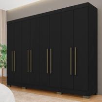 Guarda Roupa Casal 8 Portas 2 Gav Natasha Preto Fosco - Móveis Arapongas - A Móveis Arapongas