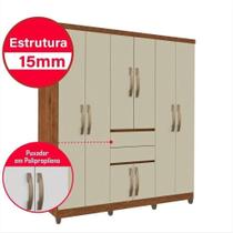 Guarda Roupa Casal 8 Portas 2 Gavetas Master Top IMOP Móveis - Cinamomo Off White