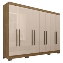 Guarda Roupa Casal 8 Portas 2 Gavetas Natasha Boreal/Off Premium - Móveis Arapongas - A Móveis Arapongas