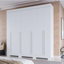 Guarda-Roupa Casal 8 Portas 4 Gavetas 100% MDF 218cm Azaleia Espresso Móveis Branco Guarda-Roupa Casal 8 Portas 4 Gavetas 100% MDF 218cm Azaleia Espresso Móveis Branco