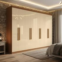 Guarda-Roupa Casal 8 Portas 4 Gavetas 100% MDF Bege Albert