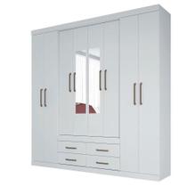 Guarda Roupa Casal 8 Portas 4 Gavetas Branco