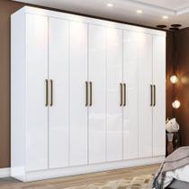 Guarda Roupa Casal 8 Portas 4 Gavetas Cancun Casa 812 Branco