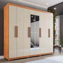 Guarda-roupa Casal 8 Portas 4 Gavetas com Espelho com Pés Montreal 100% MDF