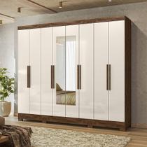 Guarda-roupa Casal 8 Portas 4 Gavetas Com Espelhos e Pés Diplomata Guarda-roupa Casal 8 Portas 4 Gavetas Com Espelhos e Pés Diplomata