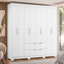 Guarda Roupa Casal 8 Portas 4 Gavetas com Pés Doble Albatroz Guarda Roupa Casal 8 Portas 4 Gavetas com Pés Doble Albatroz