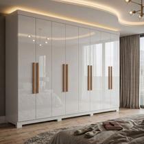 Guarda Roupa Casal 8 Portas 4 Gavetas com Pés Paris Espresso Móveis Branco Guarda Roupa Casal 8 Portas 4 Gavetas com Pés Paris Espresso Móveis Branco