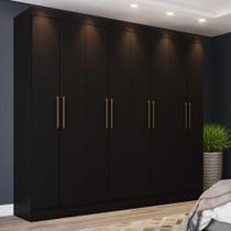 Guarda Roupa Casal 8 Portas 4 Gavetas Ibiza Casa 812 Preto Hp