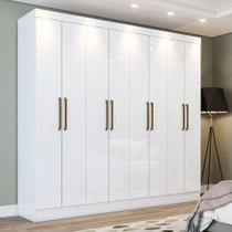 Guarda Roupa Casal 8 Portas 4 Gavetas Lara Casa 812 Branco