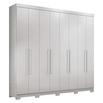 Guarda Roupa Casal 8 Portas 4 Gavetas Master New Branco Brilho com Pés - Santos Andirá Guarda Roupa Casal 8 Portas 4 Gavetas Master New Branco Brilho com Pés - Santos Andirá