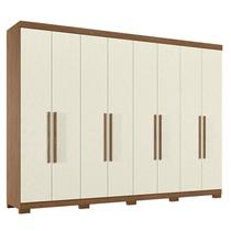 Guarda Roupa Casal 8 Portas 4 Gavetas Master New Jatobá Areia Acetinado com Pés - Santos Andirá Guarda Roupa Casal 8 Portas 4 Gavetas Master New Jatobá Areia Acetinado com Pés - Santos Andirá